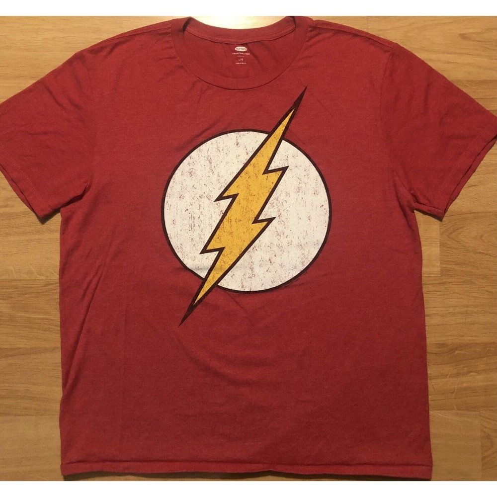 OLD NAVY DC Comics The Flash Distressed Logo Graphic Mens T Shirt Size Large